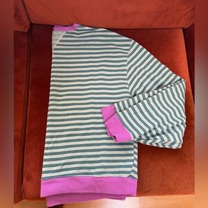 Free People Striped Oversized Crew